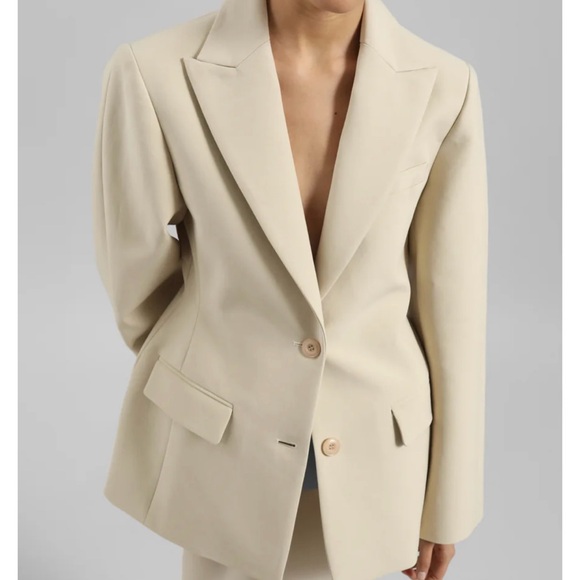 THE FRANKIE SHOP COLETTE HOURGLASS BLAZER - BEIGE M/L, NWT - Picture 5 of 15